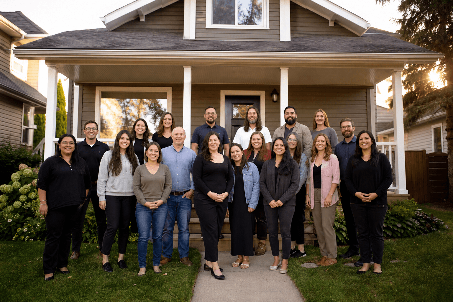 Edmonton Mentor Network staff team outside a residential property